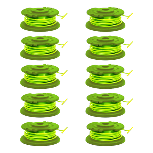 Green trimmer line replacement Spools (Qty 10) - Trimyxs