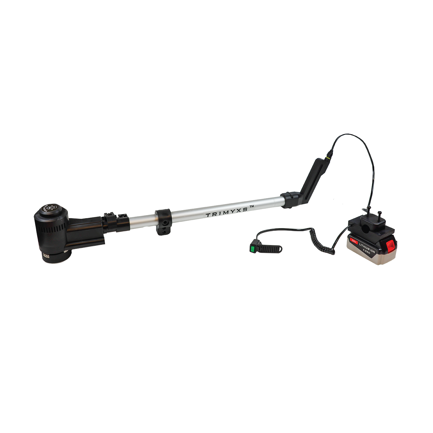 trimyxs mower attachment and the attached to it 20v lithium ion battery