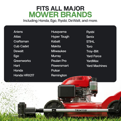 Trimmer & Edger Push Mower Attachment (Trimyxs), 20V Battery & Charger