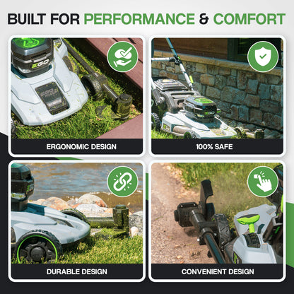 Trimmer & Edger Push Mower Attachment (Trimyxs), 20V Battery & Charger