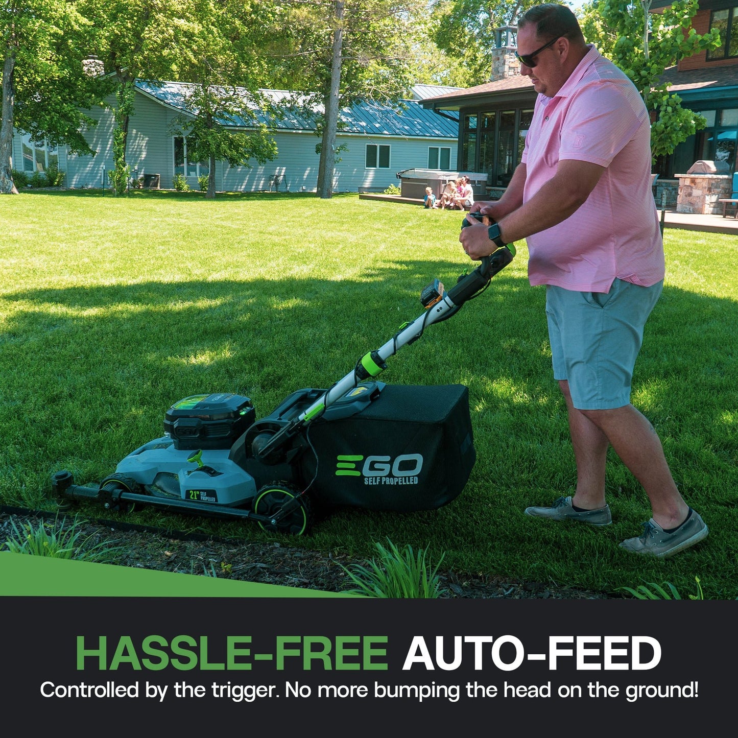 Trimmer & Edger Push Mower Attachment (Trimyxs), 20V Battery & Charger