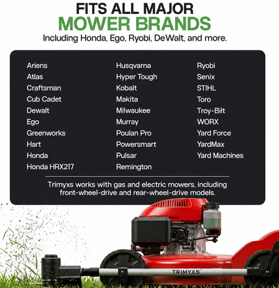 Trimmer & Edger Push Mower Attachment (Trimyxs), 20V Battery & Charger