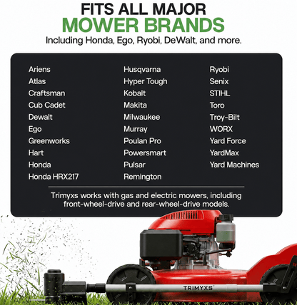 Trimmer & Edger Push Mower Attachment (Trimyxs), 20V Battery & Charger